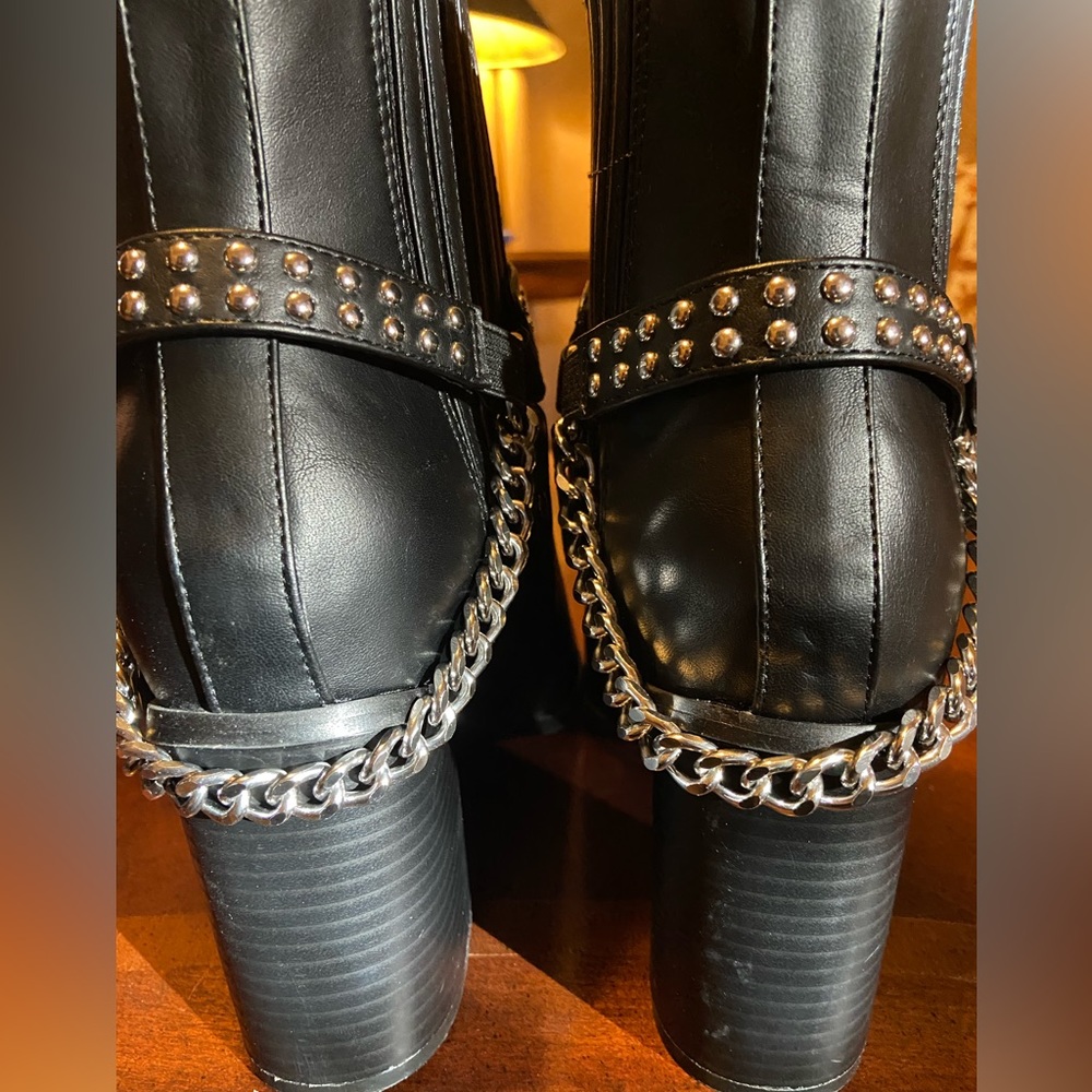 Faux leather booties